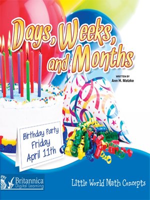 cover image of Days, Weeks, and Months